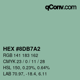 颜色代码: HEX #8DB7A2 | qconv.com