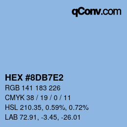 カラーコード: HEX #8DB7E2 | qconv.com