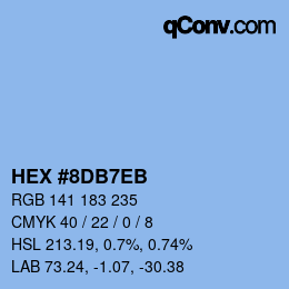 Color code: HEX #8DB7EB | qconv.com
