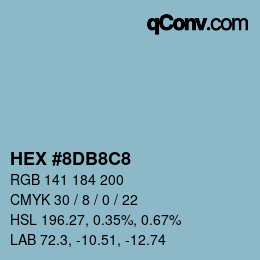 Color code: HEX #8DB8C8 | qconv.com