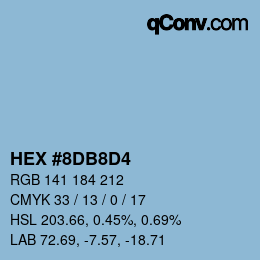 颜色代码: HEX #8DB8D4 | qconv.com