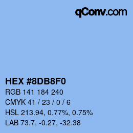 Color code: HEX #8DB8F0 | qconv.com