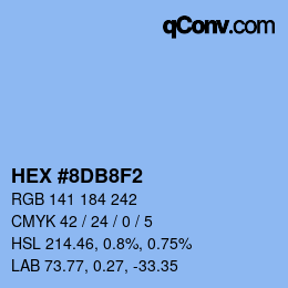 颜色代码: HEX #8DB8F2 | qconv.com