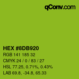 Color code: HEX #8DB920 | qconv.com