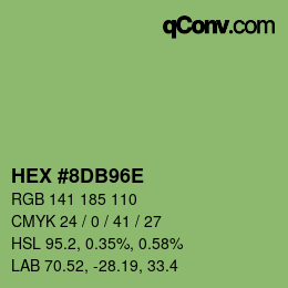 Color code: HEX #8DB96E | qconv.com