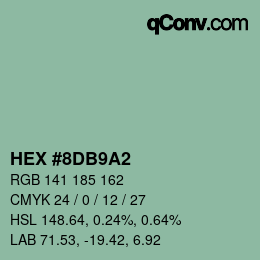 カラーコード: HEX #8DB9A2 | qconv.com