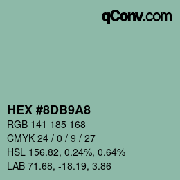 カラーコード: HEX #8DB9A8 | qconv.com