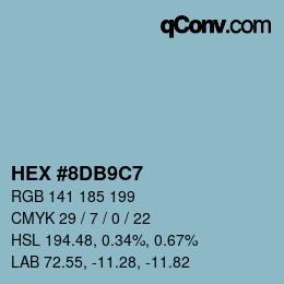 Color code: HEX #8DB9C7 | qconv.com