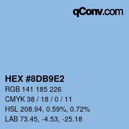 カラーコード: HEX #8DB9E2 | qconv.com