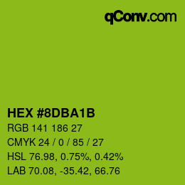 Color code: HEX #8DBA1B | qconv.com