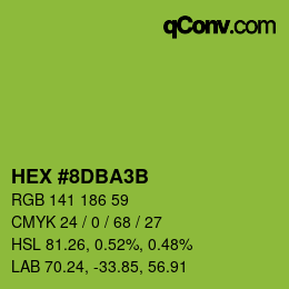 颜色代码: HEX #8DBA3B | qconv.com