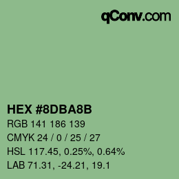 Color code: HEX #8DBA8B | qconv.com