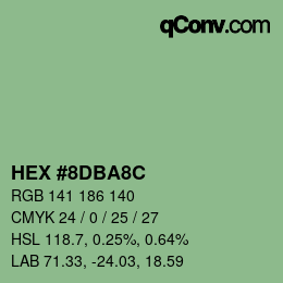 Color code: HEX #8DBA8C | qconv.com