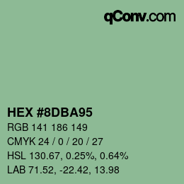 颜色代码: HEX #8DBA95 | qconv.com