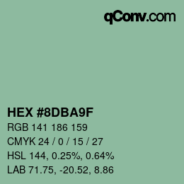 颜色代码: HEX #8DBA9F | qconv.com