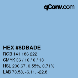 颜色代码: HEX #8DBADE | qconv.com