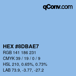カラーコード: HEX #8DBAE7 | qconv.com
