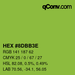 Color code: HEX #8DBB3E | qconv.com