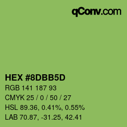 カラーコード: HEX #8DBB5D | qconv.com
