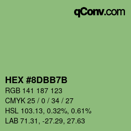 Color code: HEX #8DBB7B | qconv.com