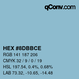 Color code: HEX #8DBBCE | qconv.com