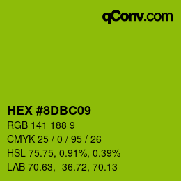 Color code: HEX #8DBC09 | qconv.com