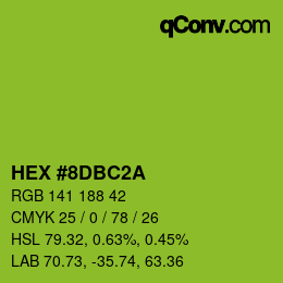 Color code: HEX #8DBC2A | qconv.com
