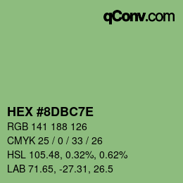 Color code: HEX #8DBC7E | qconv.com