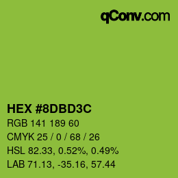Color code: HEX #8DBD3C | qconv.com