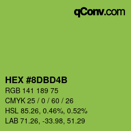 Color code: HEX #8DBD4B | qconv.com