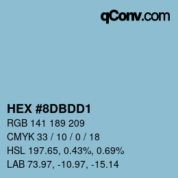 Color code: HEX #8DBDD1 | qconv.com