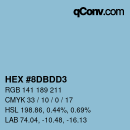 Color code: HEX #8DBDD3 | qconv.com