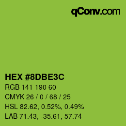 Color code: HEX #8DBE3C | qconv.com