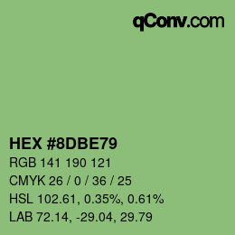 Color code: HEX #8DBE79 | qconv.com