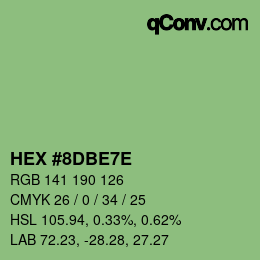 Color code: HEX #8DBE7E | qconv.com
