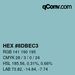 Color code: HEX #8DBEC3 | qconv.com