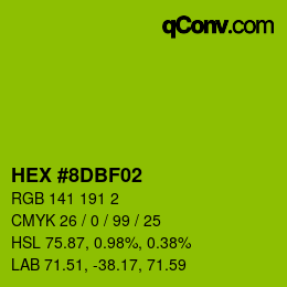 Color code: HEX #8DBF02 | qconv.com