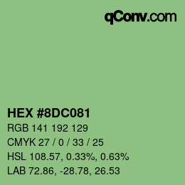 Color code: HEX #8DC081 | qconv.com