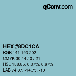 カラーコード: HEX #8DC1CA | qconv.com