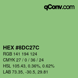 カラーコード: HEX #8DC27C | qconv.com