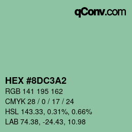颜色代码: HEX #8DC3A2 | qconv.com