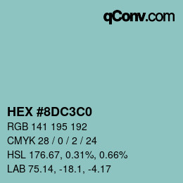 Color code: HEX #8DC3C0 | qconv.com