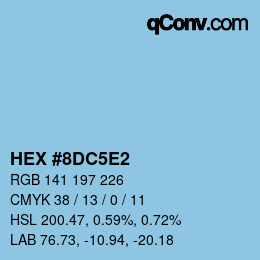 カラーコード: HEX #8DC5E2 | qconv.com