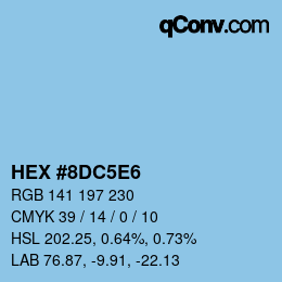 Farbcode: HEX #8DC5E6 | qconv.com