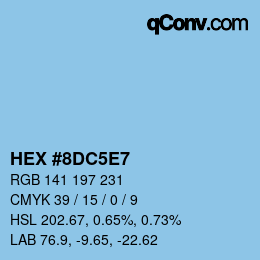 Código de color: HEX #8DC5E7 | qconv.com