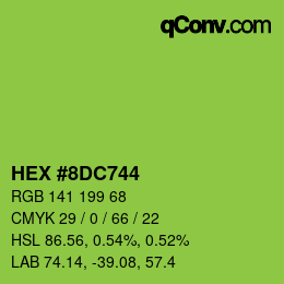 颜色代码: HEX #8DC744 | qconv.com