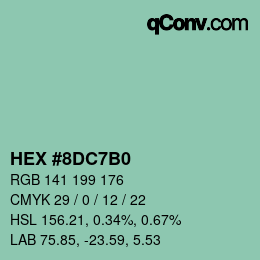 Color code: HEX #8DC7B0 | qconv.com