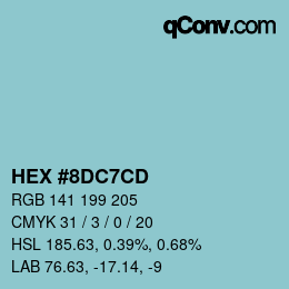 カラーコード: HEX #8DC7CD | qconv.com