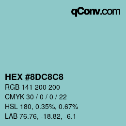 Color code: HEX #8DC8C8 | qconv.com