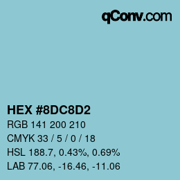 Code couleur: HEX #8DC8D2 | qconv.com